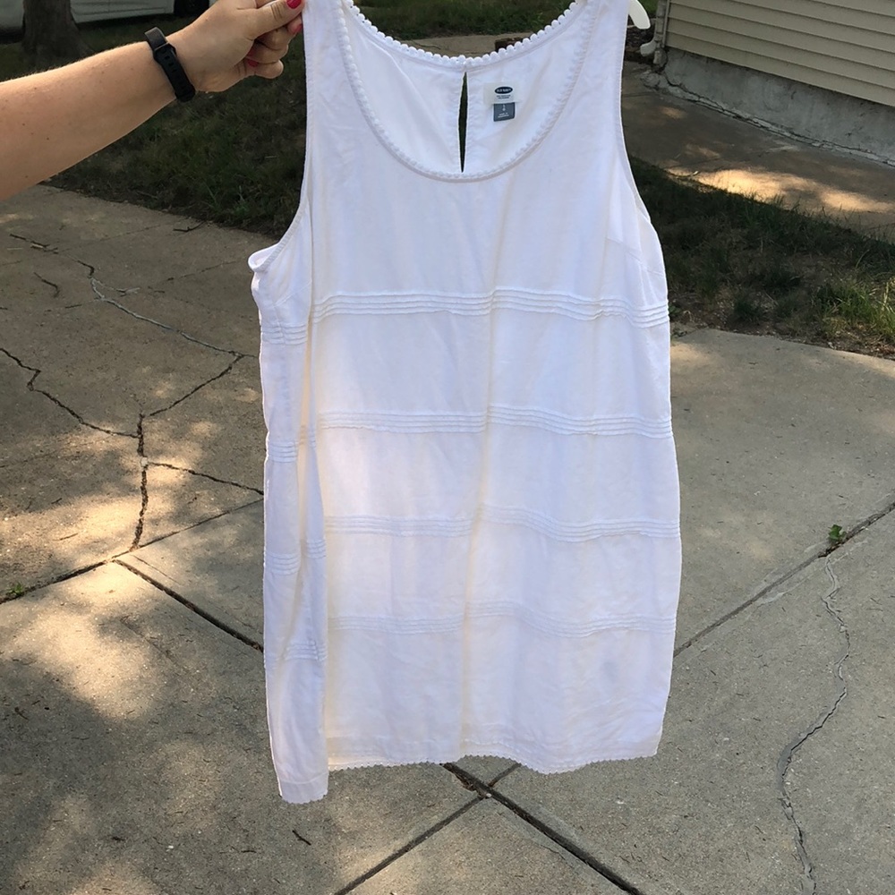 White shift dress